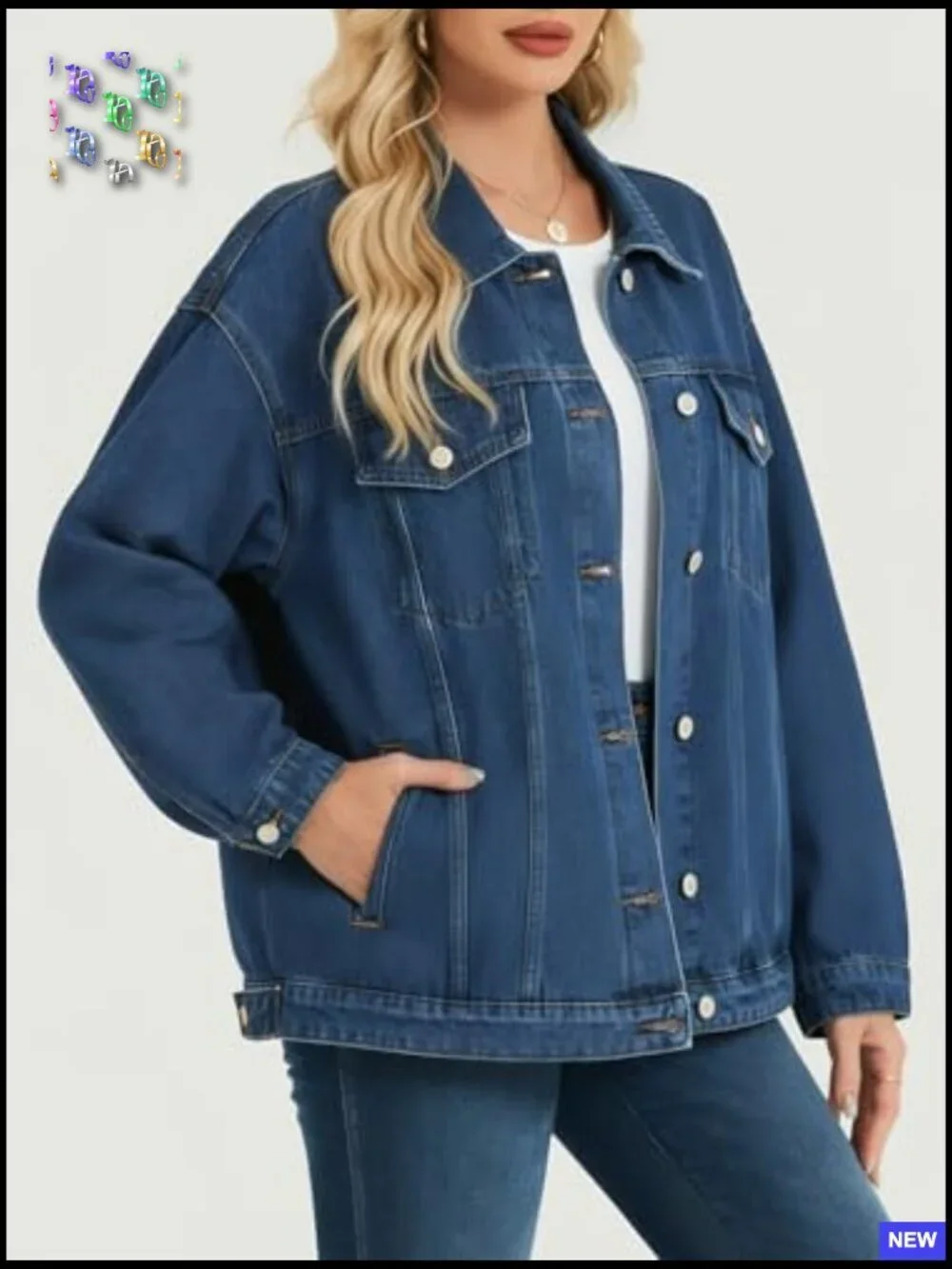 Oversized Jean Jacket Trendy Boyfriend Denim Loose Shacket Coats Fall 2026